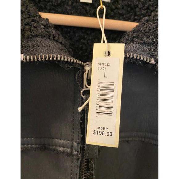 Max Studio - Black Bomber Zippered Jacket Coat Size Large NWT - Picture 2 of 4